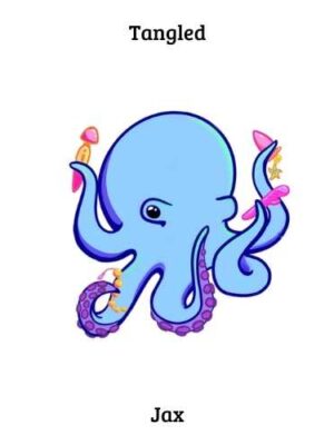 Cartoon octopus holding vibrators and a butt plug